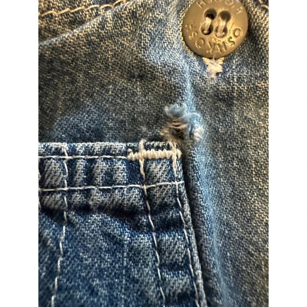 OshKosh BGosh Denim Overalls Vintage Baby Toddler 18M Classic Distressed‎